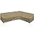 Flexiyard Heavy Duty Outdoor Sectional Sofa Cover, 120"X90" L-Shaped Waterproof 600D Patio Furniture Covers, Lawn Patio Couch Protector(Desert Khaki, L-Shaped-Right Facing-120 x90)