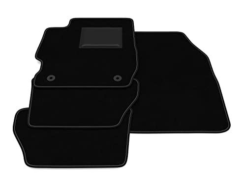 Tappetini su misura per Ford KA KA+ 2016-2024. Composizione set: 2 tappeti anteriori e 2 tappeti posteriori, bottoni originali installati.