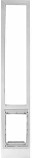 Ideal Pet VPP VINYL Pet Patio Door with Single Pane Glass and Clear Flexible Flap. Fits1 ½” -1 ¾” VINYL Patio Track Width ONLY, Medium, White