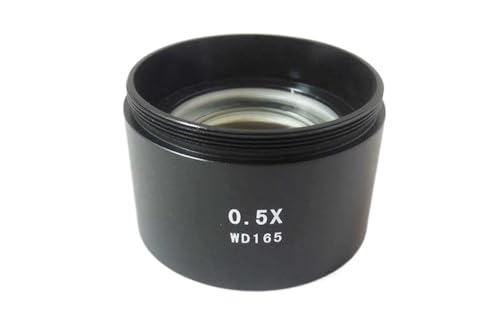 Microscope WD165 0.5X Stereo Microscope Auxiliary Objective Lens Barlow Lens with 1-7/8 Inch(M48Mm) Mounting Thread