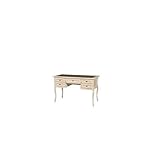 estea mobili - scrivania tavolo legno piano pelle avorio anticato country collection - 1136f