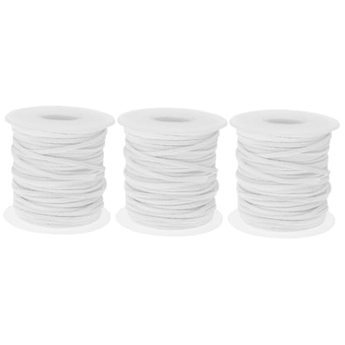 Tofficu 3 rollos de mecha de algodón encerada para velas