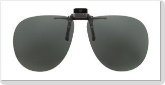 Polarized Clip-on Flip-up Plastic Sunglasses - Aviator - 58mm Wide X 52mm High (134mm Wide) - Polarized Grey Lenses - Shade Control G-Clips