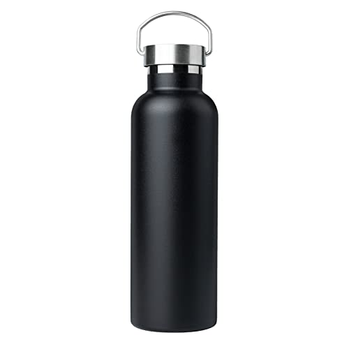 Hawthyhome Thermosflasche, Trinkflasche Edelstahl, Auslaufsicher, Thermosflasche 750ML, Kohlensäure geeignet - Trinkflasche für Sport, Fitness, Schule, Fahrrad, Outdoor, Camping(Matt-schwarz) Cover