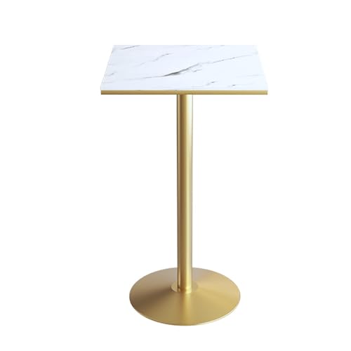 Industrieller quadratischer Bistrotisch mit Marmorplatte und...