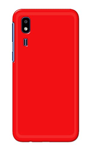 Image of PRINTFIDAA Printed Hard Back Cover Case for Samsung Galaxy A2 Core Back Cover (Plain Red) -1803