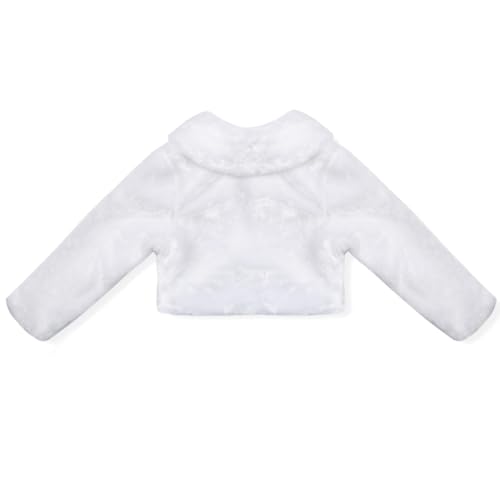 Girls Faux Fur Shoulder Cape Flower Dress Coat Princess Warm Shawl for Cocktail Party2