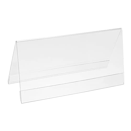 PATIKIL 22 x 11 cm アクリルデスクネームプレートホルダー 10個 透明ネームテントホルダー V字型 テーブルメニューカードホルダー用 トライアングルコンファレンスカードホルダー