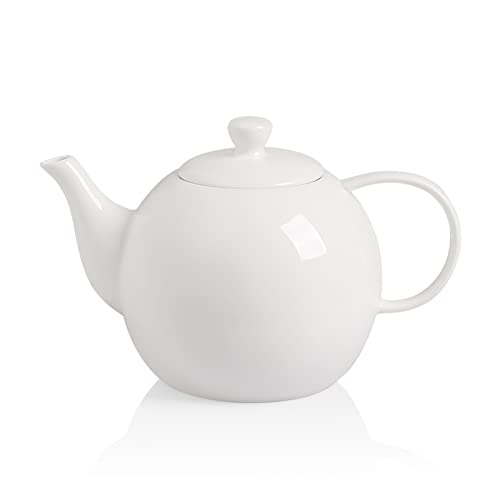 Sweejar Porcelain Teapot with Infuser and Lid,Teaware with Filter 40 OZ for Tea/Coffee/Milk/Women/Office/Home/Gift(White) Sweejar Porcelain Teapot with Infuser and Lid,Teaware with Filter 40 OZ for Tea/Coffee/Milk/Women/Office/Home/Gift(White)
