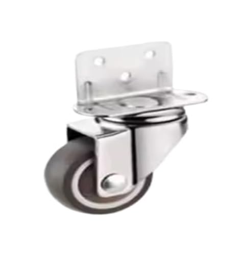 ミュートL型サイドマウントホイール/キャスター スプリントホイール ベアリング付き アンチラップ ベビーベッド用 フラワースタンド 木製テーブル用 1個(No brake,1.5 Inch)