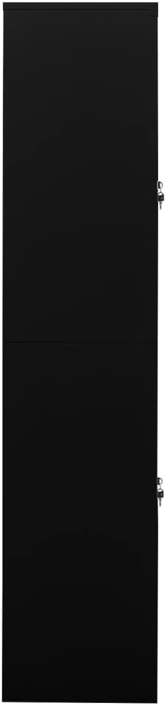 vidaXL Office Cabinet Black 35.4"x15.7"x70.9" Steel