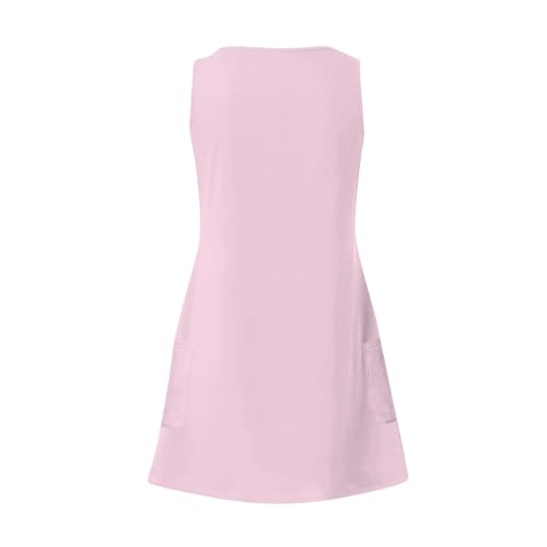 Image of Summer Dresses for Women 2026 Casual V Neck Sleeveless Sundresses Boho Beach Tank Dresses with Pockets