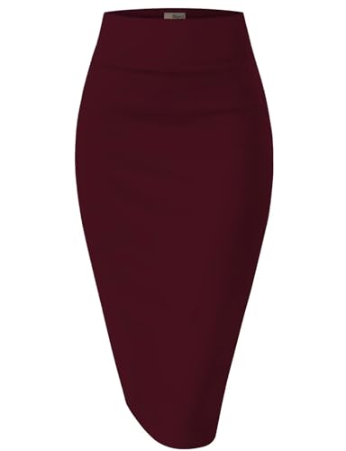Image of Hybrid & Company Women's Scuba Pencil Skirt | Scuba stretch fabric, sleek tailored design, comfortable fit, suitable for office, meetings, and professional settings