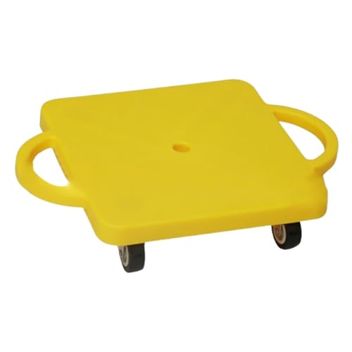 QSTDGVPW Sports Scooter Board with Handles Sit Down Scooter with Casters Physical Education for Indoor Outdoor Activities Boys Girls, Yellow