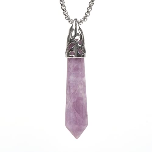 Justinstones Hexagonal Pointed Reiki Chakra Pendant Stainless Steel Chain Necklace 20 Inch Iron Gift Box