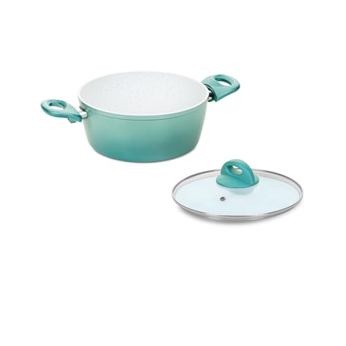 Cerafit Revolution Kochtopf 22 CM 2-tlg., Keramik antihaftbeschichtet, Fleisch Braten Topf mit Glasdeckel PFAS frei, Thermo Speed, alle Herdarten Backofen Spülmaschinen geeignet