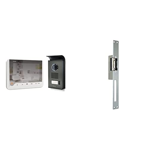 Extel - Visiophone - Ice, 2 fils facile d'instalation, à Effet Miroir, à mémoire de passage & Gâche serrure électrique pour porte ou portillon à encastrer avec passage de serrure WECA Cover