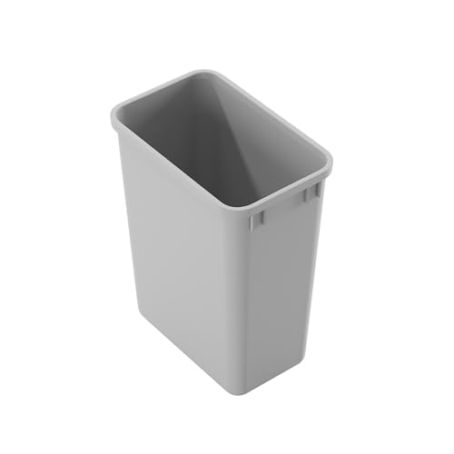 Image of Dowell 35Qt Wastebasket Trash Container, 9Gal, Plastic, Stackable, for Kitchen /Bathroom /Office, Fits Under Sink /Desk - Grey (1, 35 QT)