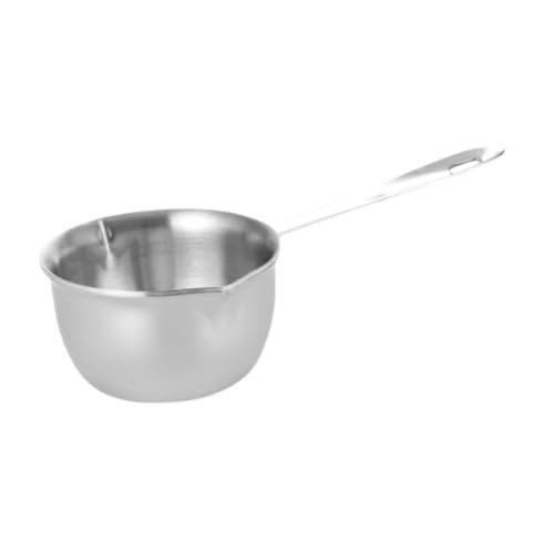 FELTECHELECTR Stainless Steel Melting Bowl for Butter Oil Heating Portable Pot with Dual Pour Spouts for Home Baking Milk Candy Melting Lightweight Space Saving Design