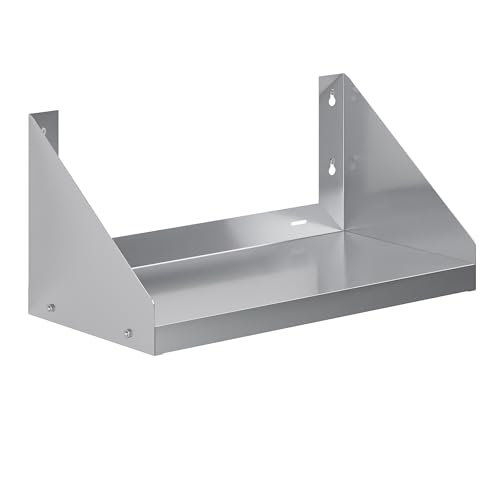 Image of AmGood Stainless Steel Wall Shelf with Side Guards (24 inch Long x 12 inch Deep)