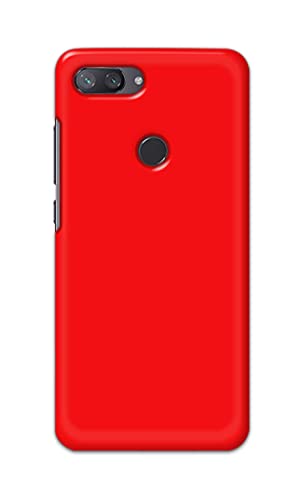 Image of Printed Hard Back Cover Case for Mi 8 Lite | Mi 8 Youth | Mi 8X Back Cover (Plain Red) -1803