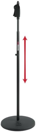 Gator Frameworks Microphone Stand with 12" Weighted Base and Deluxe Soft Grip Squeeze Height Adjustment (GFW-MIC-1201)