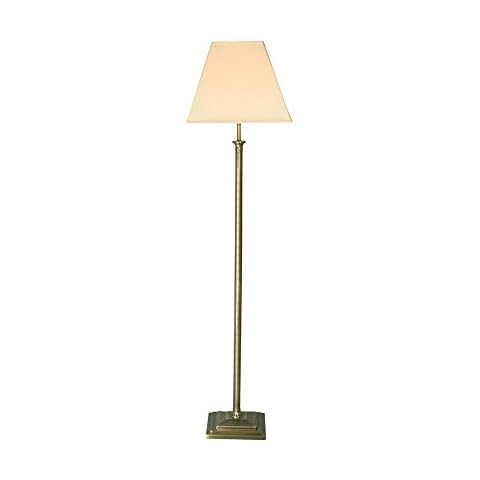 Village At Home Nelson Floor Lamp, Metal, B22, Antique Brass Cover