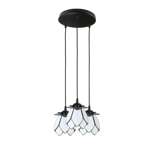 Lustre White Lotus 3 Tiffany Art Deco Trade en verre blanc