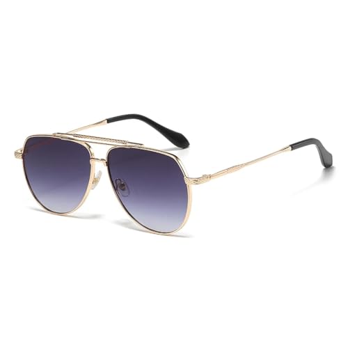 MUTYNE Lunettes de soleil rondes monture intégrale avec double pont bicolore rétro pour été