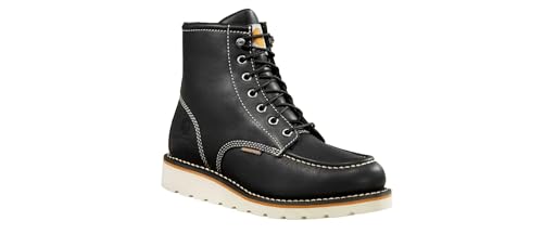 Image of Carhartt 6 inch Waterproof Moc Toe Boots for Women - Premium Rugged Leather, Goodyear Welt, Insite Tech Comfort Footbed, and Dual-Density Rubber Outsole