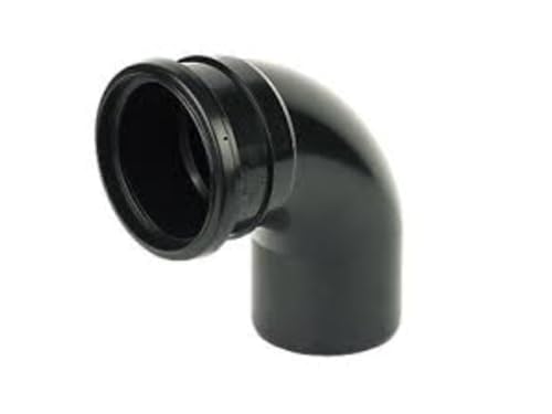 Image of Single Socket 92.5 Degree Bend In Black, Ring Seal Soil 110mm Pipe 92.5 Degree Spigot Bend