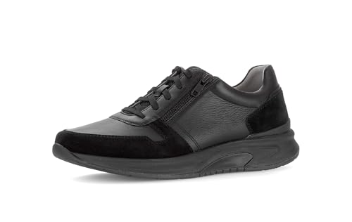 Pius Gabor Herren Sneaker Low, Männer Halbschuhe,Wechselfußbett,Freizeitschuhe,Turnschuhe,Laufschuhe,schnürschuhe,Black,45 EU / 10.5 UK