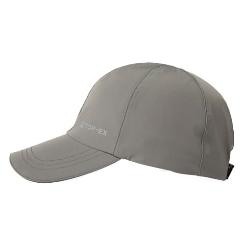 TOP-EX XL/XXL Unisex Waterproof Baseball Cap for Running Golf - Sun Rain All Weather Protection UV Reflective Breathable Outdoor Hat Grey