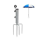 Taicols Sonnenschirmständer mit 4 Heringen, Abnehmbar Einstellbar Spetsbst Schirmständer, Erdspieß Sonnenschirmhalter im Freien, Robuster Bodenanker Sonnenschirm Rasendorn, für Strand Gras Sand