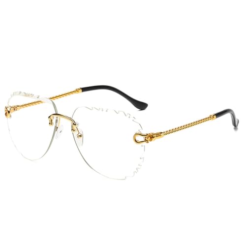 Lunettes de soleil à bords coupés au motif rond minimaliste sans monture