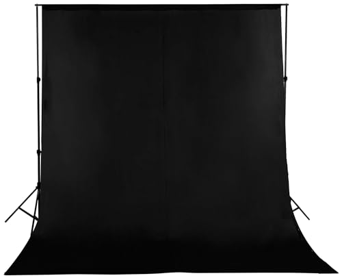 Image of Amazon Basics Professional Black Screen Backdrop Cloth (8x12 ft) | Suitable for Photography, Photoshoot, Product Photography, Live Streaming, Zoom Meetings, VFX Editing | Pack of 1 (Black)