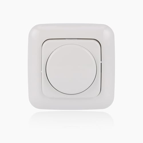 Busch-Jaeger 6523 U-102 Drehdimmer Komplettset (Alpinweiß) LED Dimmer mit Zentralscheibe Dreh-/Druckknopf und Reflex SI Abdeckrahmen LED Dimmschalter Lichtschalter 2CKA006512A0348