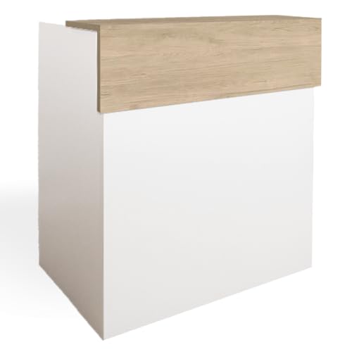 OFILIKE. Mostrador Osiris Basic. Mostrador de Recepción para Oficina, Tienda, Clínica. Fácil Montaje (120cm Ancho, Roble)