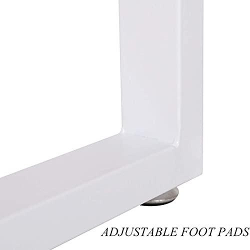 Heavy Duty White Metal Table Legs - 28 Inch Square Tube Dinning Table Legs (4 Only Legs)