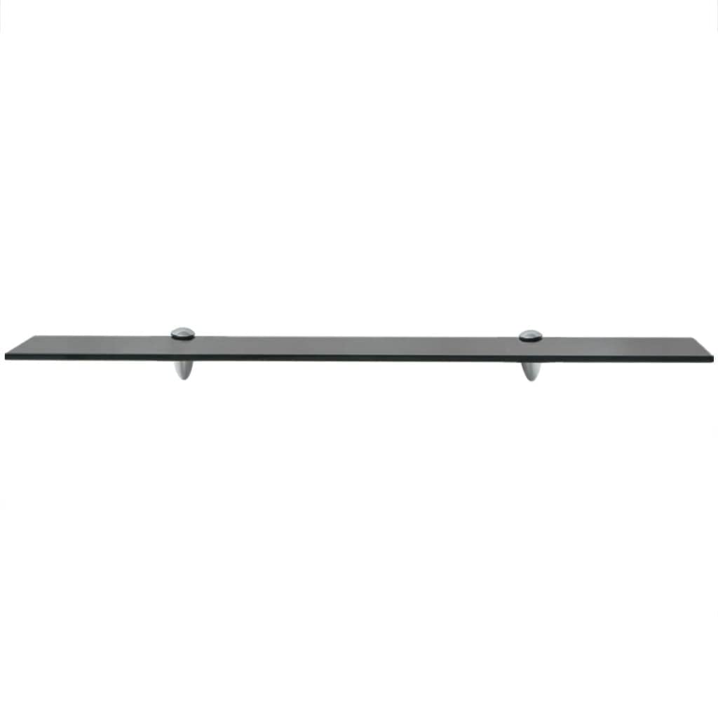 2 estanterías flotantes, 80 x 20 x 0,8 cm, para baño, estantes flotantes, estantes de cristal para sala de estar, baño, estante de pared de cristal, color negro, cristal de seguridad endurecido