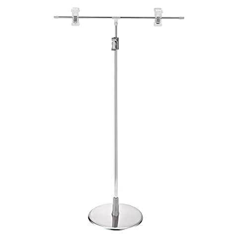 sourcing map T-Form Schild verstellbarer Werbeständer Desktop Edelstahl Werbung Display Halter Cover