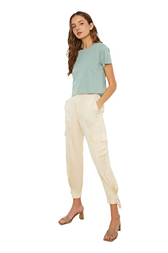 Trendyol Mint 100% Cotone Suprem Bike Collar Crop