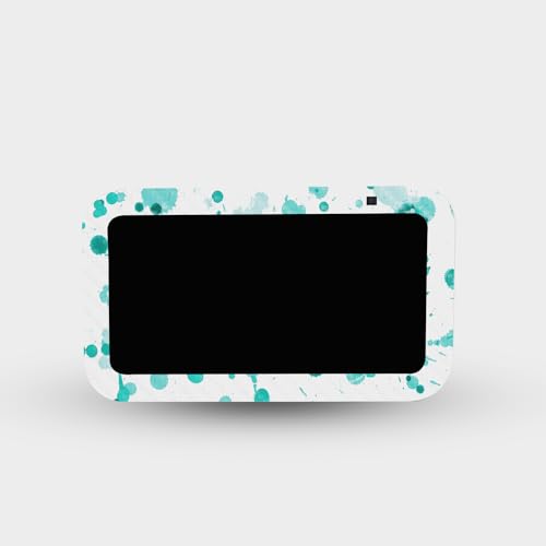 Image of MightySkins Carbon Fiber Skin Compatible with Amazon Echo Show 5 (Gen 3) - Teal Splatter | Protective, Durable Textured Carbon Fiber Finish | Easy to Apply