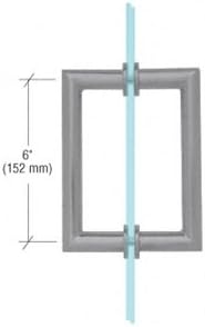 C.R. LAURENCE MT6X6BSC CRL Brushed Satin Chrome 6 MT Series Round Tubing Mitered Corner Back-to-Back Pull Handle