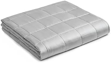 YnM Bamboo Weighted Blanket 100% Cooling Bamboo Viscose Oeko-Tex Certified Material with Premium Glass Beads (Light Grey, 60 inch x80 inch 17lbs), Suit for One Person(~160lb) Use on Queen/King Bed