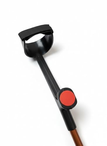 Image of Ergonomic Adjustable Elbow Crutches Lightweight Forearm Support Crutches with Secure Cuff, Anti-Skid Base & Soft Grip Handle Durable Mobility Walking Aid for Men & Women