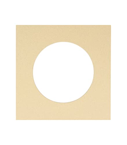 10x10 Mat Bevel Cut for 6x6 Photos - Precut Tan Circle Shaped Photo Mat Board Opening - Acid Free Matte to Protect Your Pictures - Bevel Cut for Family Photos, Pack of 1 Matboard Show Kit with Acid