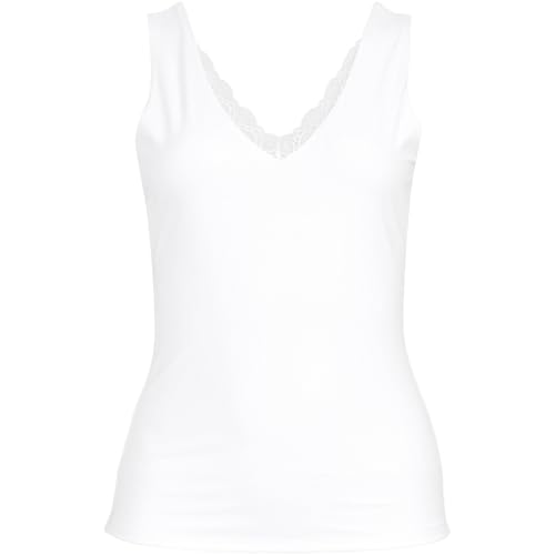 Lands' End Women's Tugless Double Layer Lace V-Neck Tank Top3
