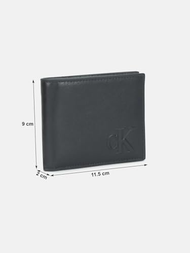 Image of Calvin Klein Solid black leather bi fold wallet