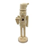 Generisch Holz Nussknacker Figur, 25CM Nussknacker Holzfiguren zum Bemalen, Lustig DIY Nussknackers Weihnachtsfiguren, Neuheit Nussknackers Figur Weihnachtsdeko Basteln, für Weihnachts Dekorationen